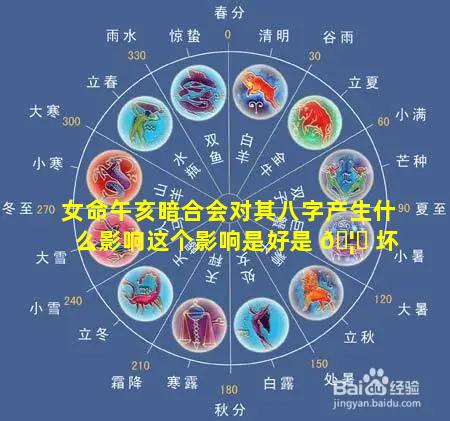 女命午亥暗合会对其八字产生什么影响这个影响是好是 🦄 坏
